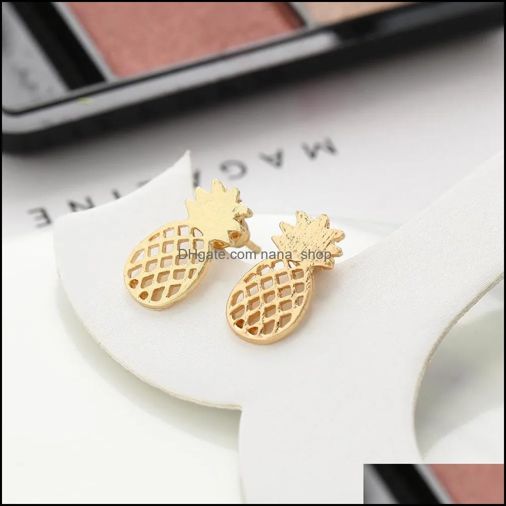 2018 fashion pineapple jewelry set hollow fruit pendant necklace bracelet stud earrings sets for women individuality jewelry