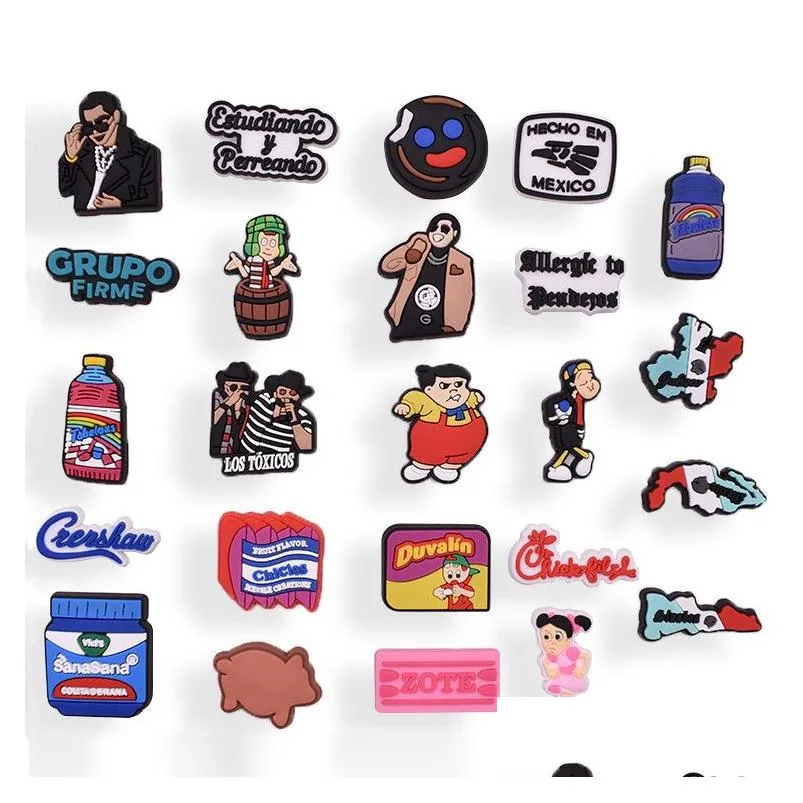 soft rubber mexican inspired shoe charm buckle accessoreis for croc charms clog pins buttons