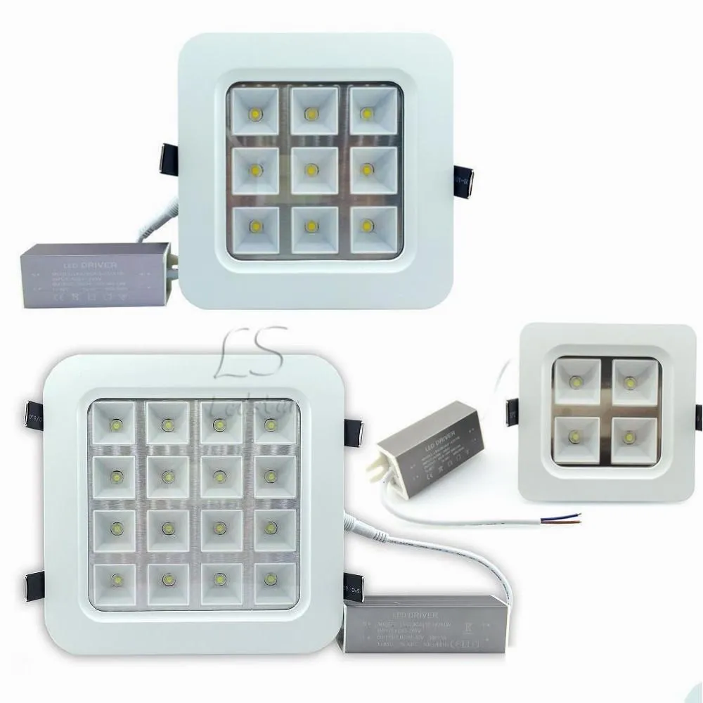 12w/18w/32w/50w ceiling downlights high bright led recessed panel kitchen lighting ac 110240v add waterproof drivers