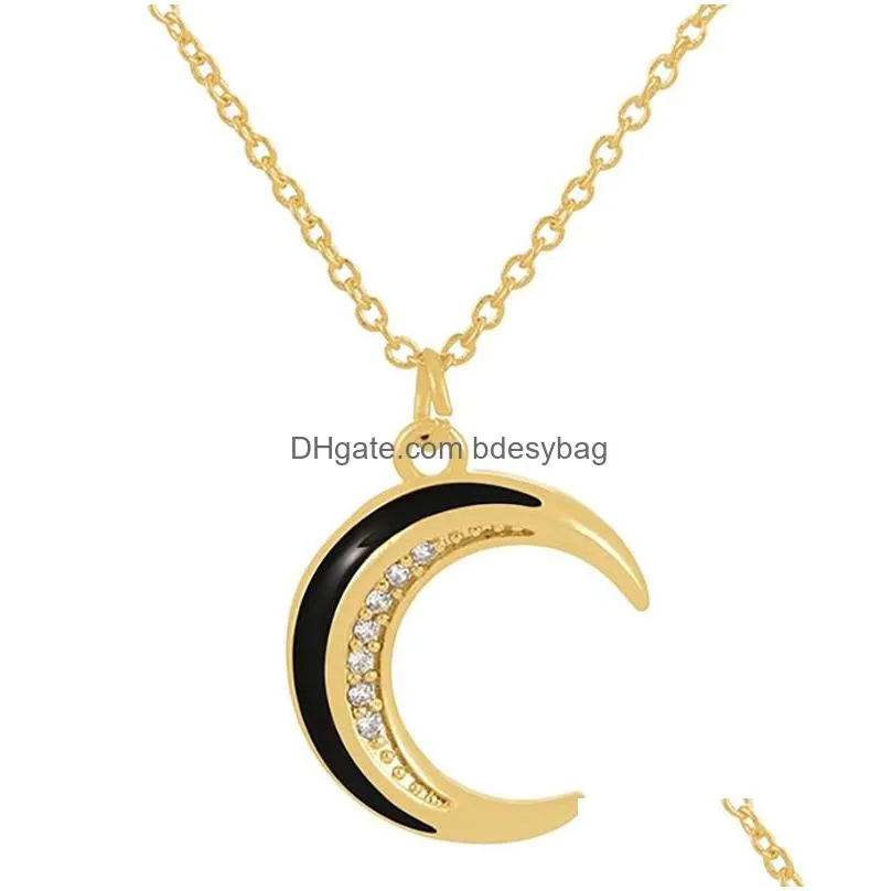 pendant necklaces simple charming moon for women trendy gold color clavicle chain choker statement jewelry 2022 collarespendant