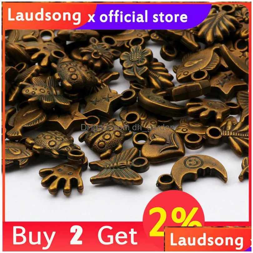 50pcs bronze mixed ccb acrylic pendants charms for jewelry making finding bracelet necklace pendant diy accessories 12x19mm