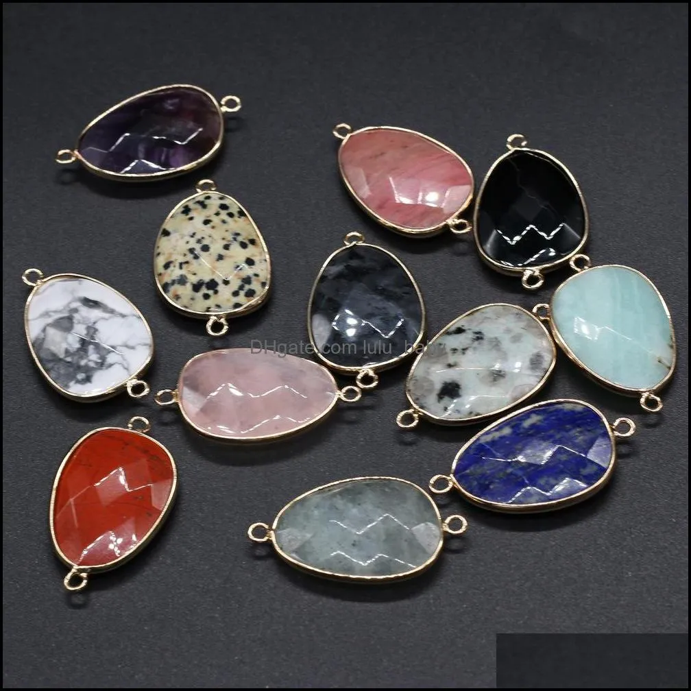 natural stone irregular rose quartz lapis lazuli amethyst pendant charms diy for druzy bracelet necklace earrings jewelry making