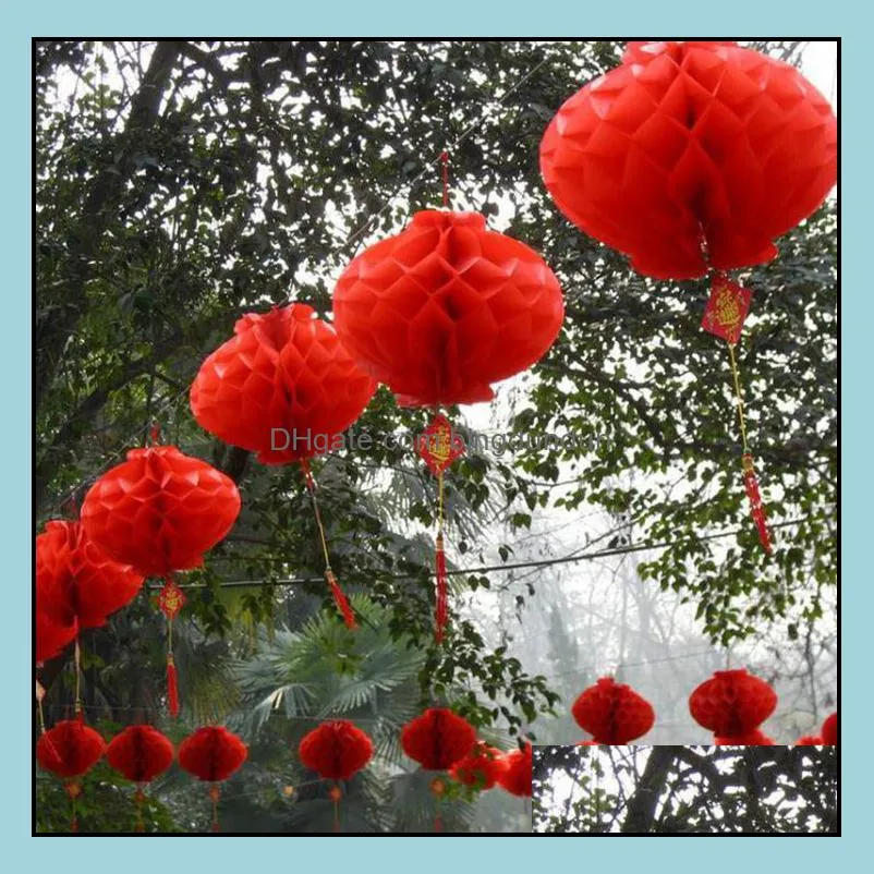 traditional chinese red paper lantern for spring festival new year christmas decoration hang waterproof festival lanterns sn3646