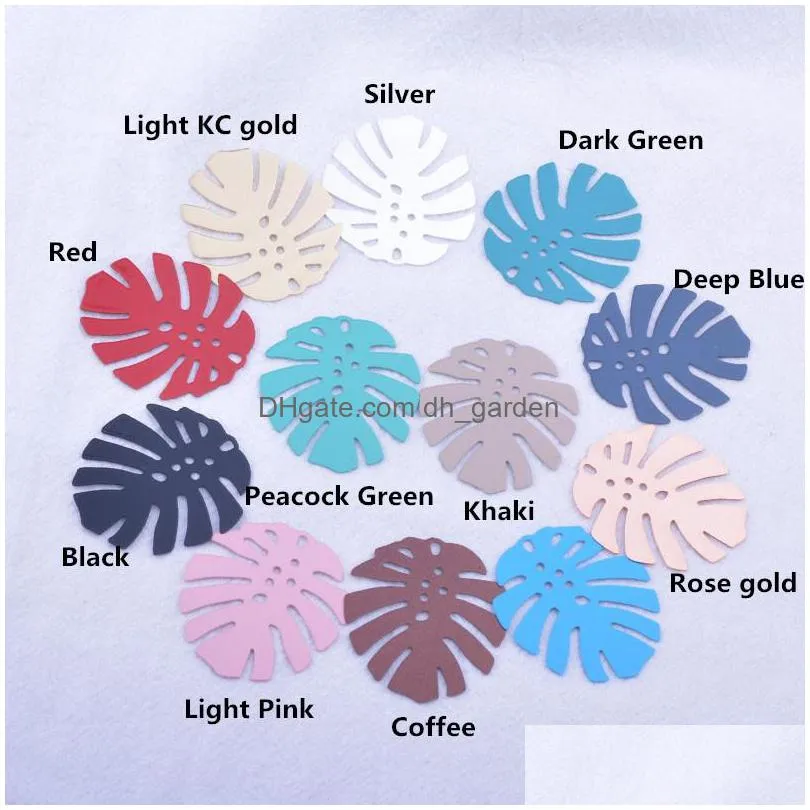 30pcs ab6022 32x36mm monstera leaf charms brass leaves pendant diy jewelry earring making accessories