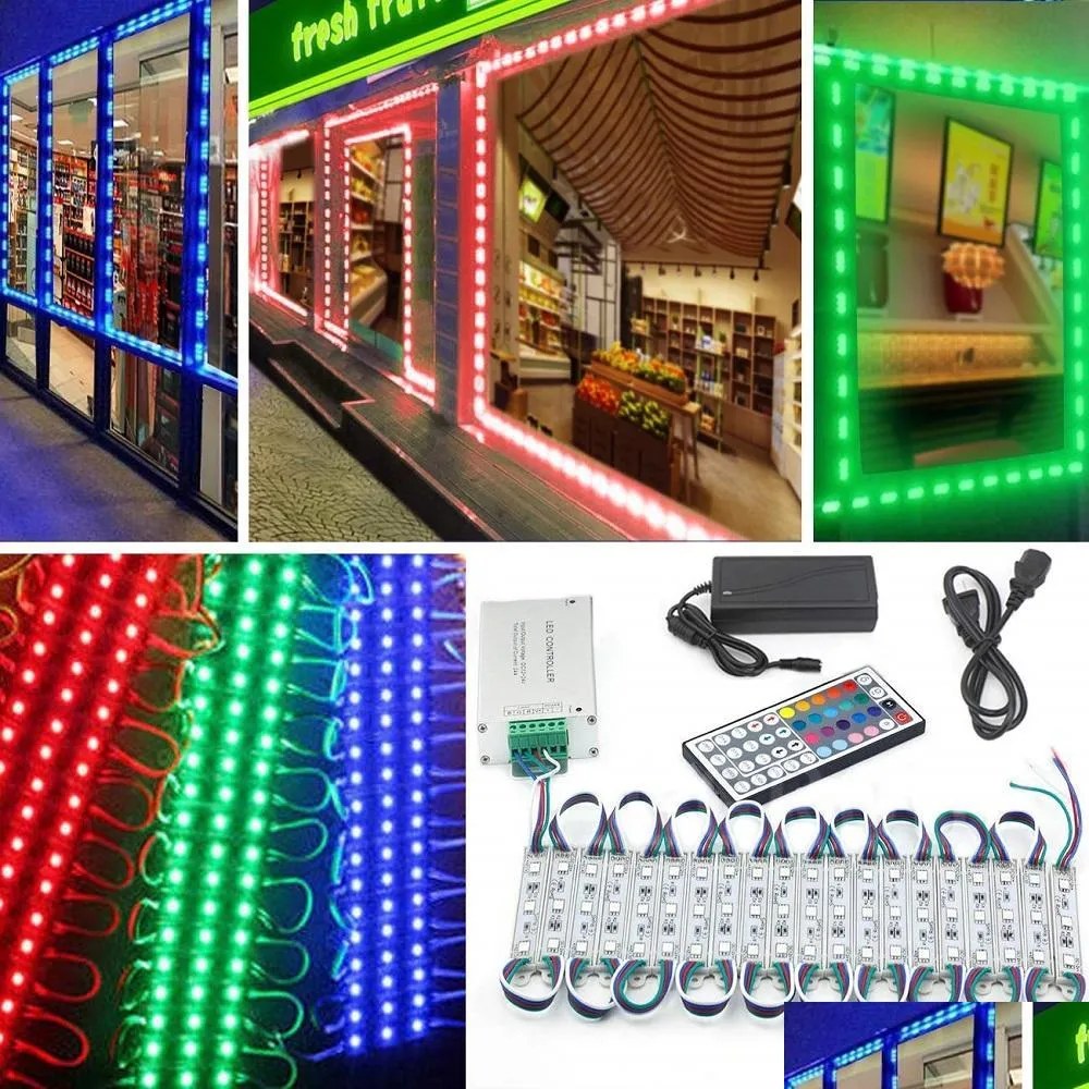 10ft 20ft 30ft 40ft 50ft led modules lights 5630 5050 rgb brightest storefront window led light add remote control add power supply