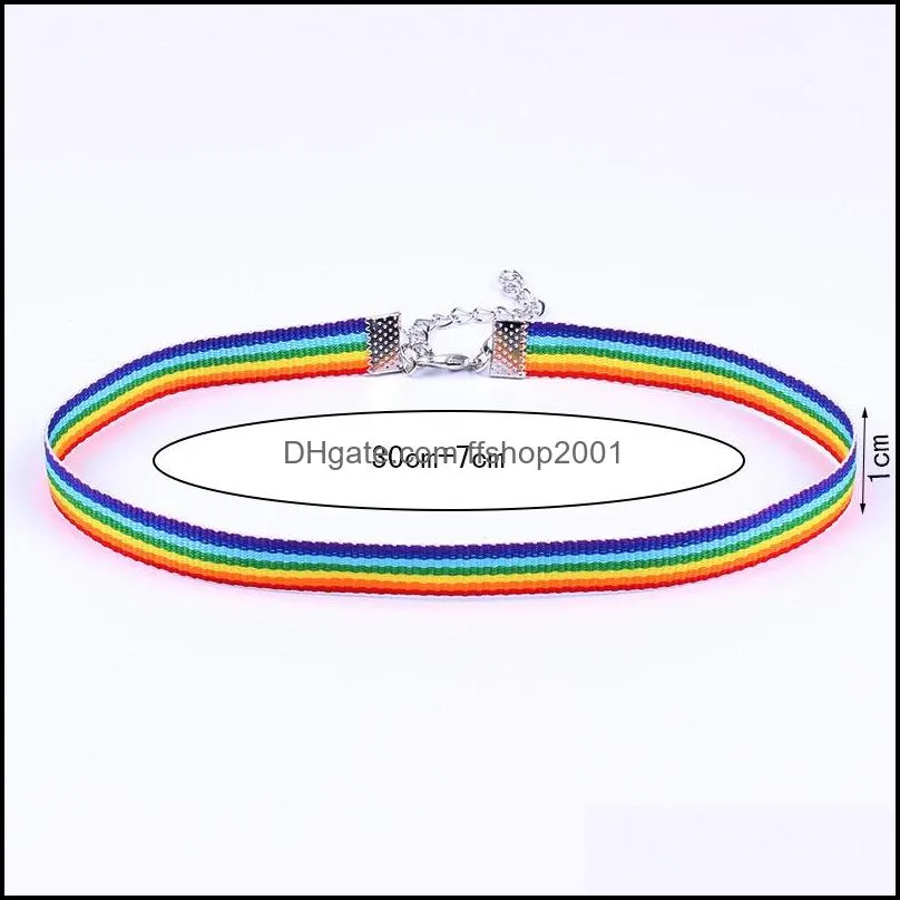 gay pride rainbow choker necklace for men women gay and pride lace chocker ribbon collar with pendant lgbt jewelry