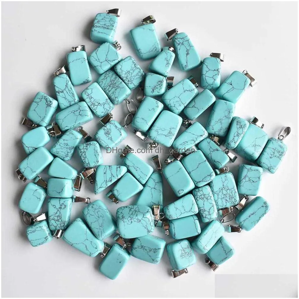 whole 50pcs/lot 2020 ing trendy assorted natural stone mixed irregular shape pendants charms jewelry