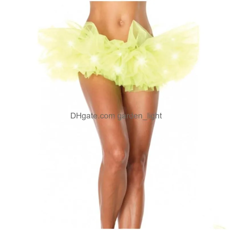 fashion colors dance led tutu mini skirt up neon fancy rainbow mini tutu fancy costume adult light skirt