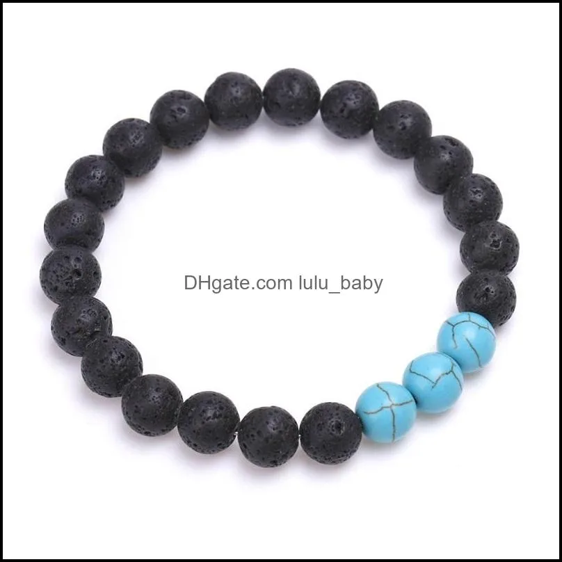 natural black lava stone bead turquoises bracelet black volcanic rocks bracelets stretch energy yoga gift bracelets prom jewelry1 791