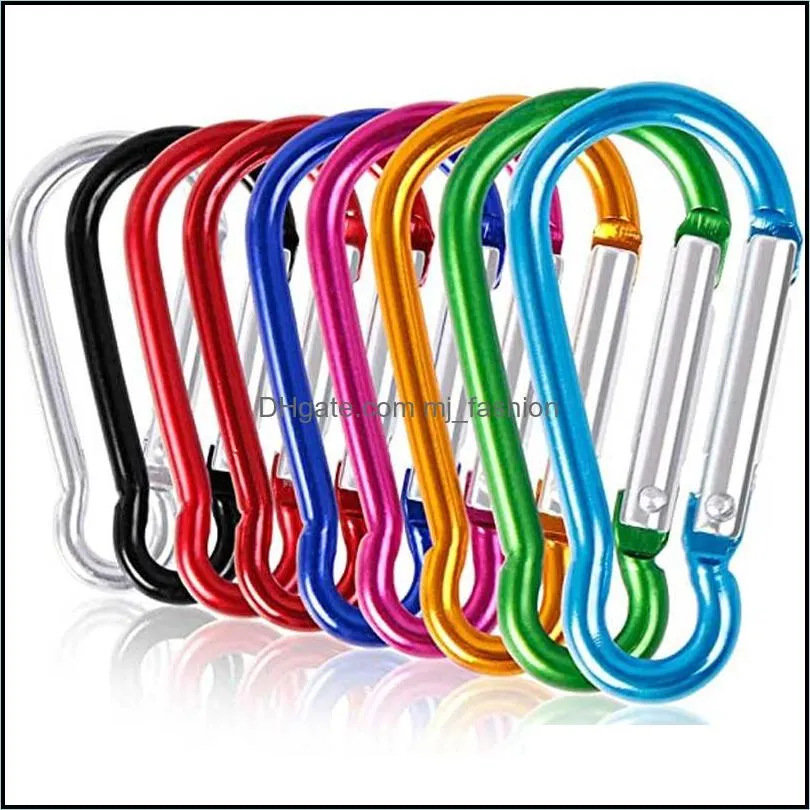 climbing button key rings carabiner hiking hook outdoor sports multi colors aluminium safety carabiners buckle keychain gifts