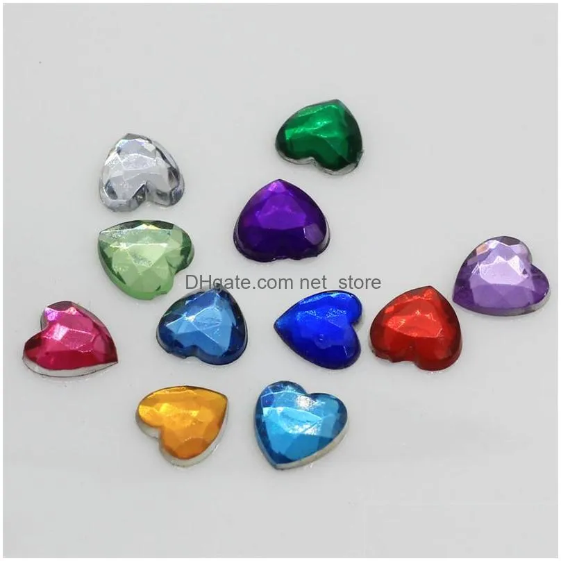 crystal heart stones croc charms hearts for pirate treasures assorted colors plastic gem vase filler table scatters