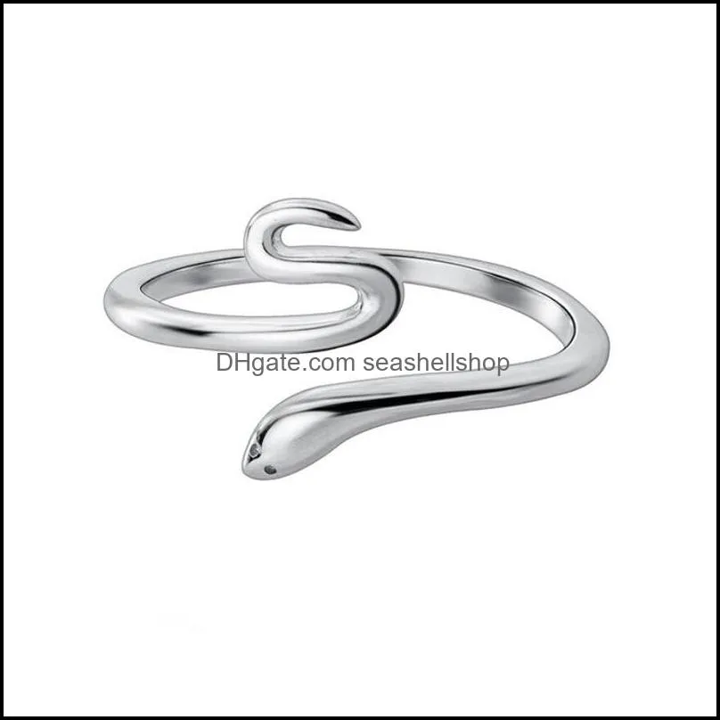 lovely snake shape open adjustable finger ring for women simple rings fine jewelry girl gift
