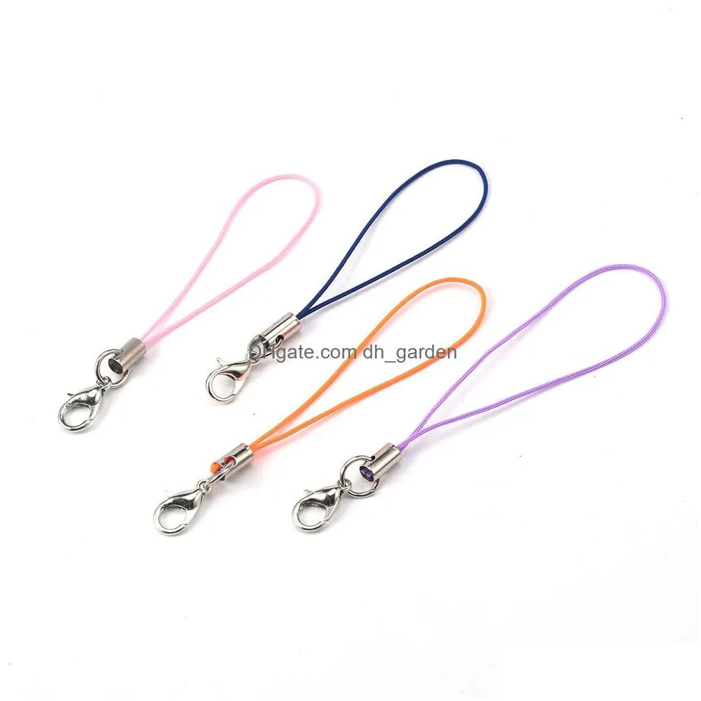 20pcs/lot 7cm lanyard lariat strap cords lobster clasp rope keychains hooks mobile set charms key ring bag accessories