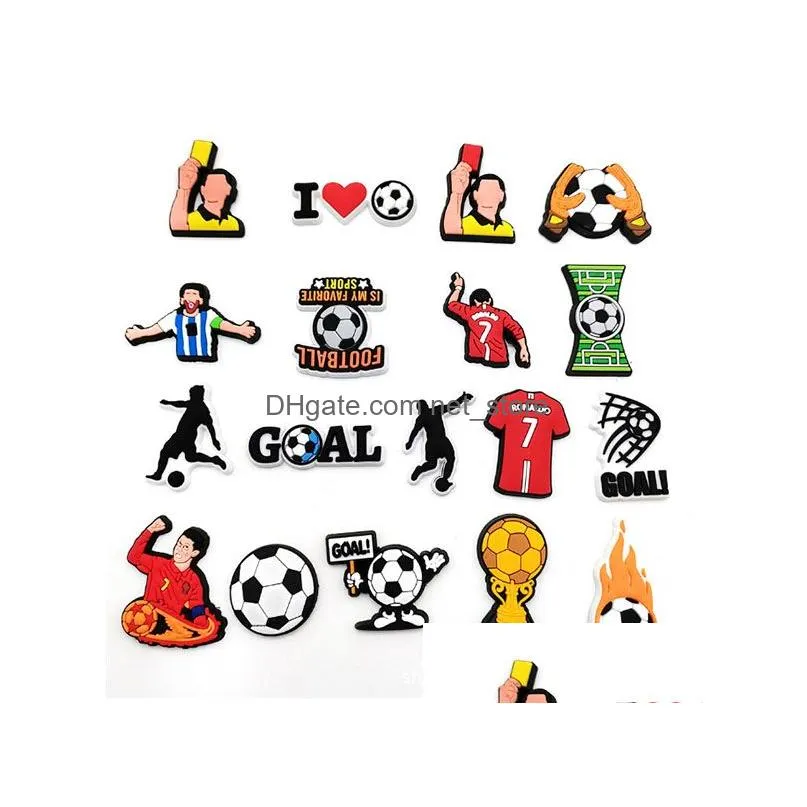 football shoes charms buckle world cup decorative buckle soft rubber personalized garden shoe accessories sports series