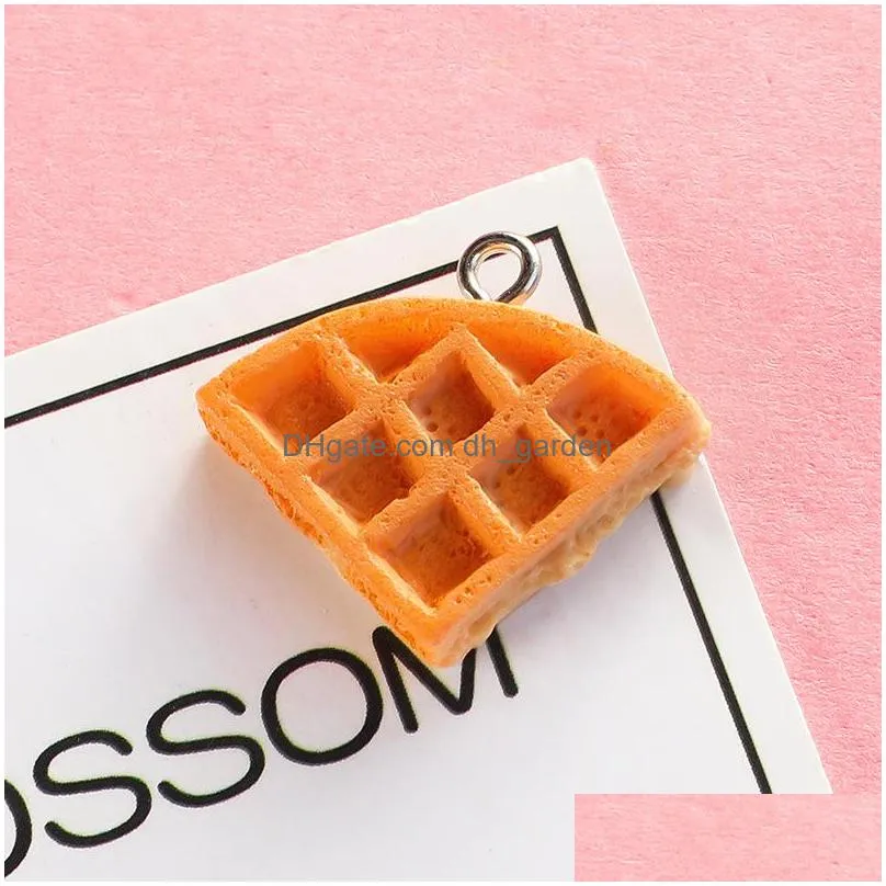 10pcs hamburger egg tart cake resin charms for jewelry findings simulated food pendant diy earing keychain accessory p154