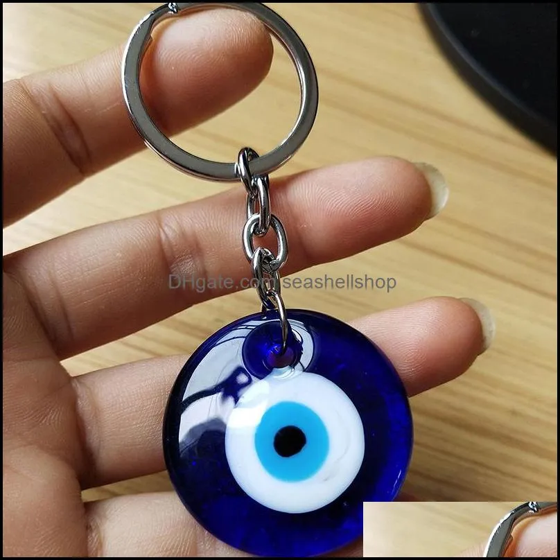 3 style fashion evil blue eye glass keychain key rings for women men car accessaries good luck lucky charm protection amulet diy keys chains ring friendship