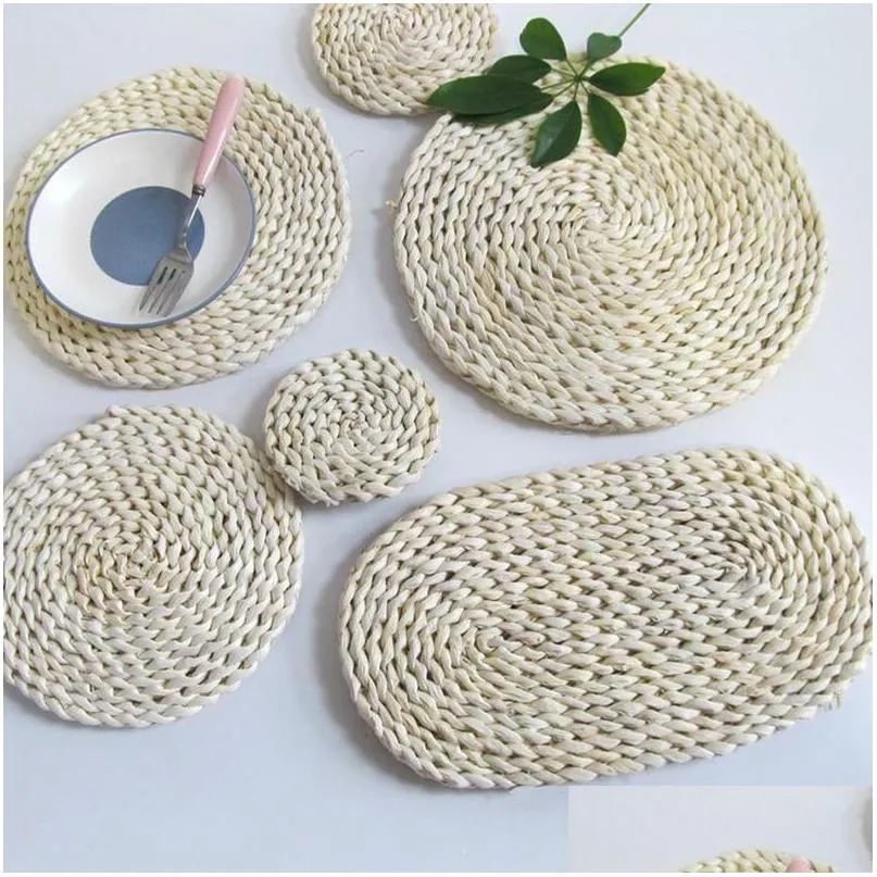 mats pads corn fur meal mat bowl tea set heat insulation pot table decoration accessories