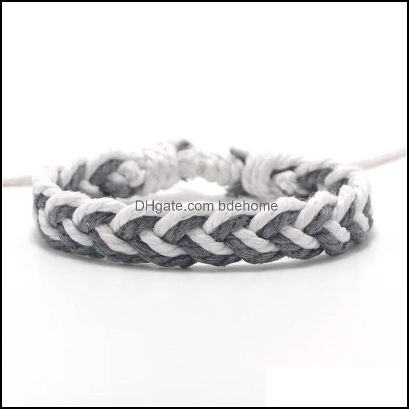 bohemian retro handmade braided bracelet multicolor string cord woven friendship couple bracelets women men b23a