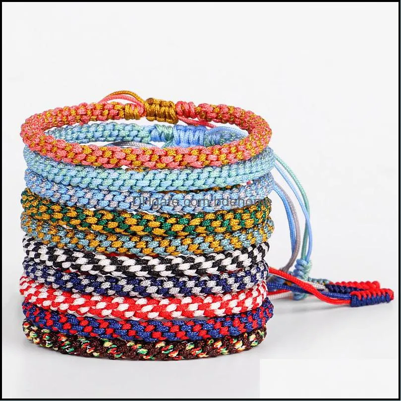 friendship braided rope bracelets for women men handmade adjustable woven bracelet bangle bohemian beach jewelry dhs