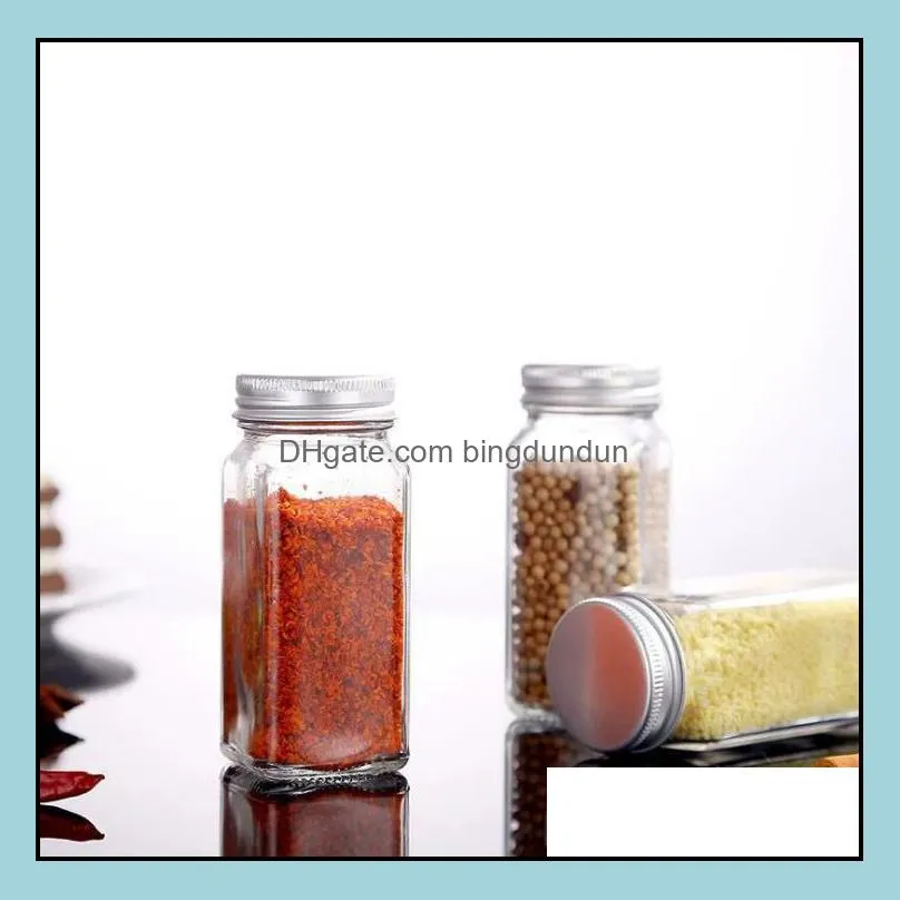 seasoning jars kitchen organizer storage holder container glass seasoning bottles with cover lids camping sn3745