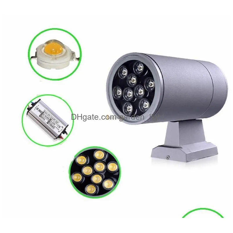 single double heads up down led wall light 6w 12w 18w 24w ip65 waterproof wall lamp outdoor wall light ac 85265v