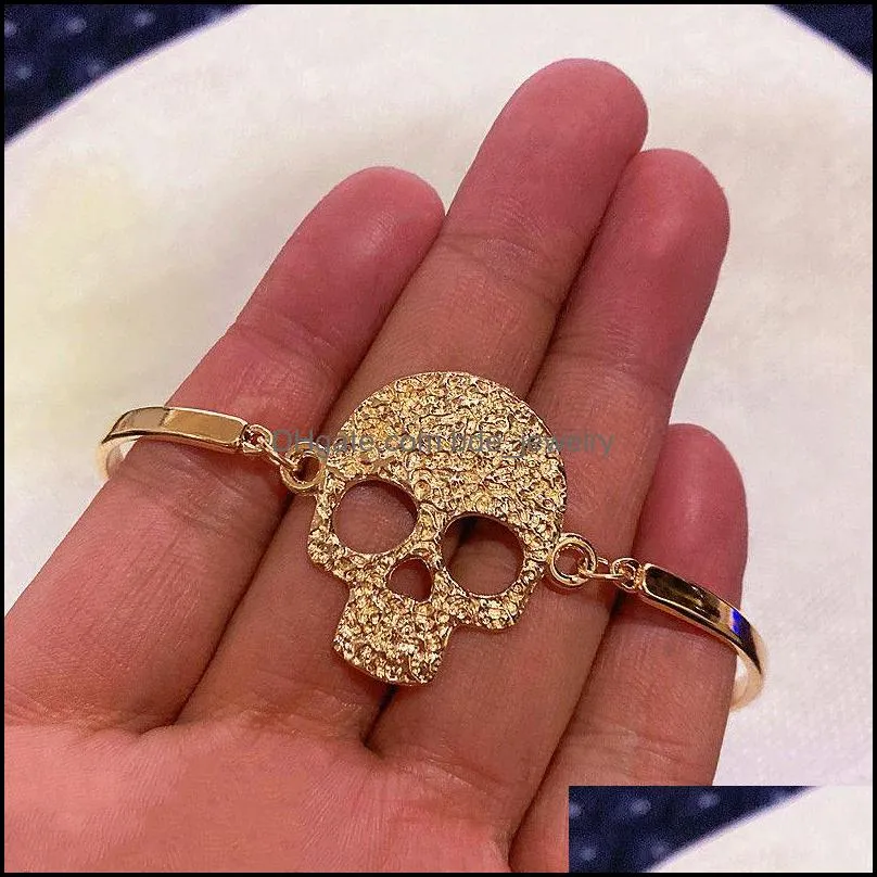 casual gorgeous gothic hand made fine sugar skull cuff bangle bracelet jewelry hallowmas gifts bracelets for women men gift