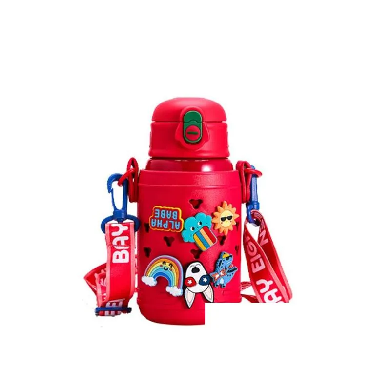 creative childrens kettle cold insulation mug with straw kindergarten cute water cup students portable to school