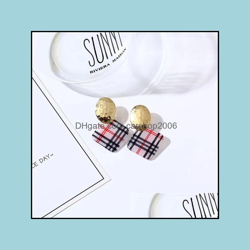 fashion acrylic acetic acid sheet earrings for women temperament geometric square stud earrings girls party wedding jewelry