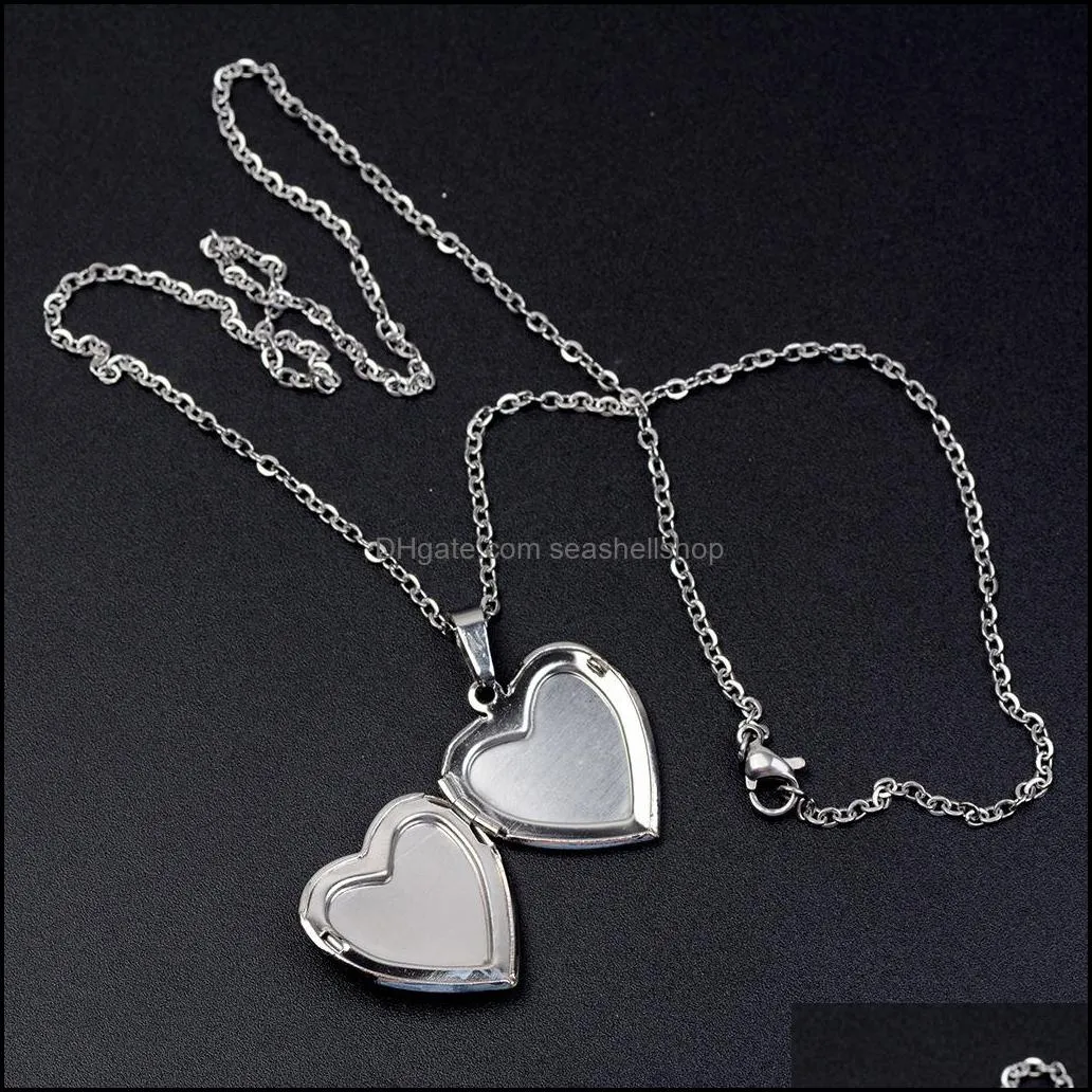  heart shape photo frame floating locket necklace for women discolor moodchanging thermochromic temperature sensing necklaces