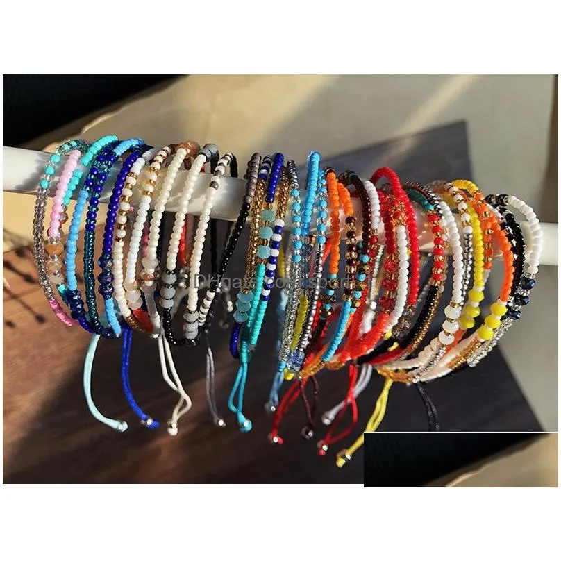 bohemian fashion womens bead bracelet handmade multilayer woven rope beads bracelets