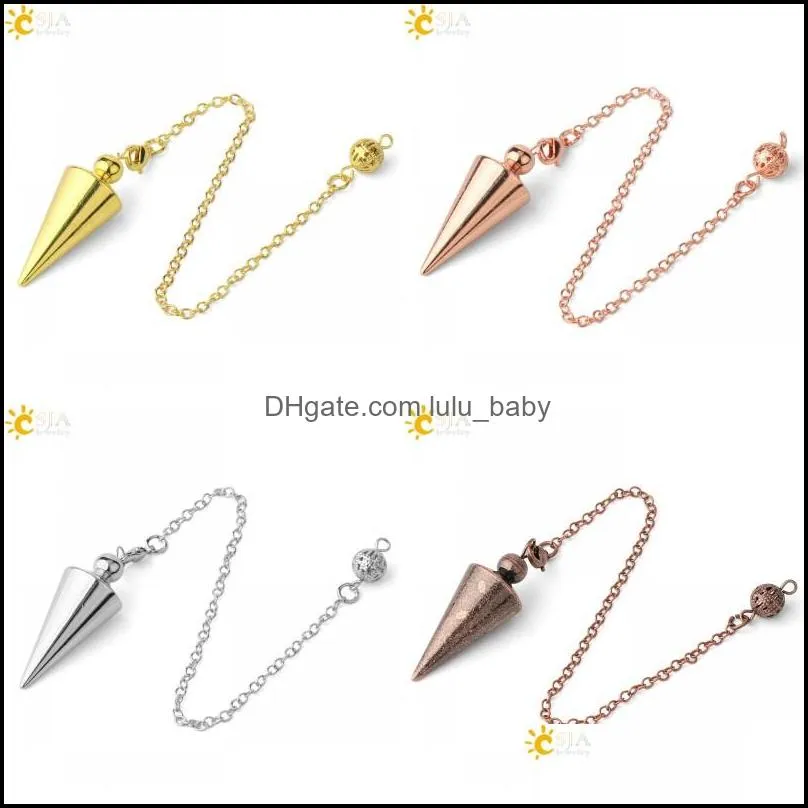 cone metal pendulum for antique copper goldcolor spiritual pendulo radiestesia healing pendule jewelry