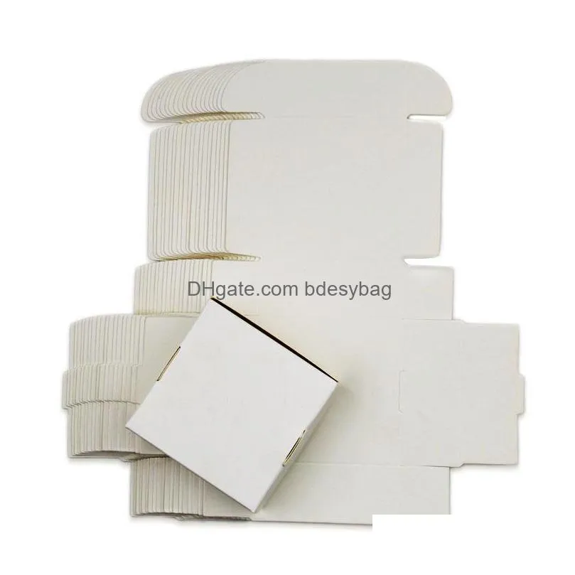 gift wrap 7x7x3cm blank kraft paper soap packaging box white black candy wedding favors package birthday party decoration1