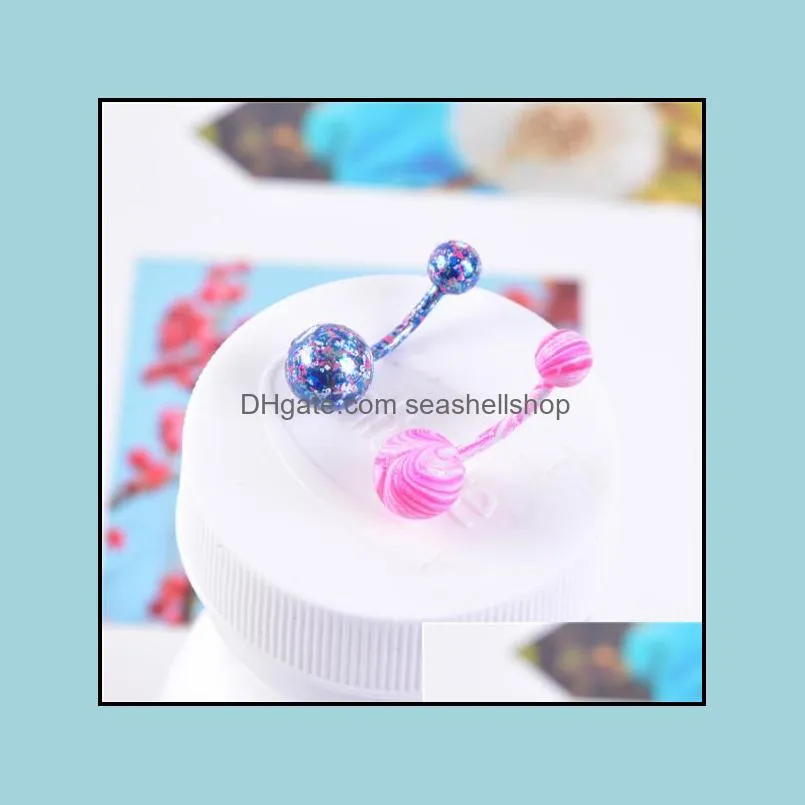 fashion 316 l surgical steel navel rings candy color belly button navel bar ring sexy body piercing jewelry