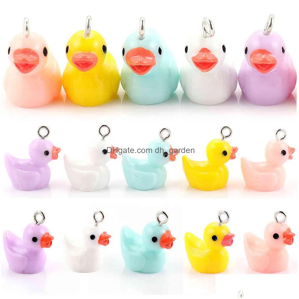10pcs/pack cartoon yellow duck charms resin pendants for women child diy earrings necklace jewelry accessories