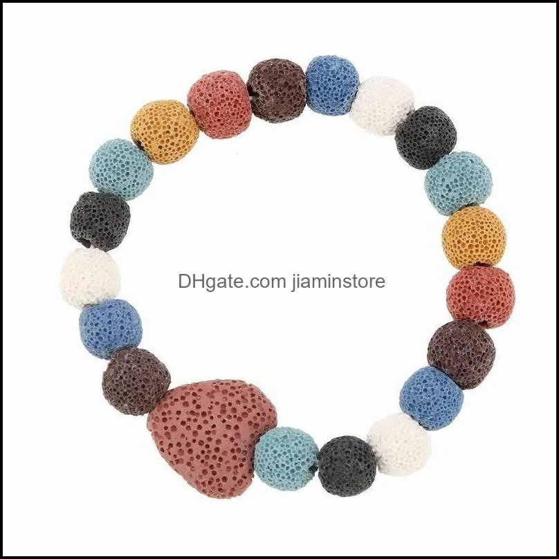 natural black lava stone heart starfish bracelet diy aromatherapy essential oil diffuser bracelet