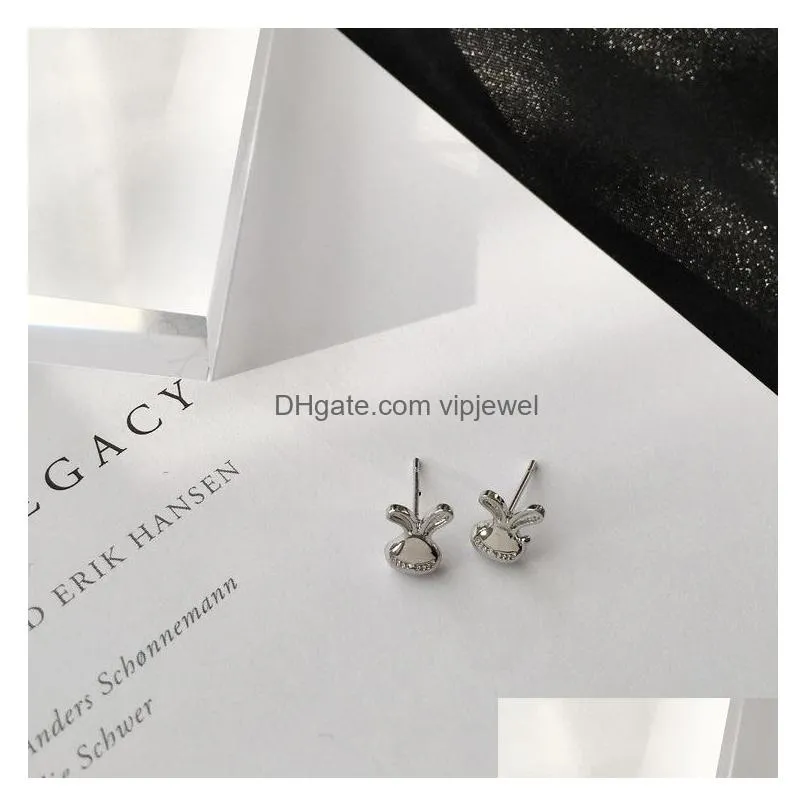 europe fashion jewelry cute rabbit stud earrings