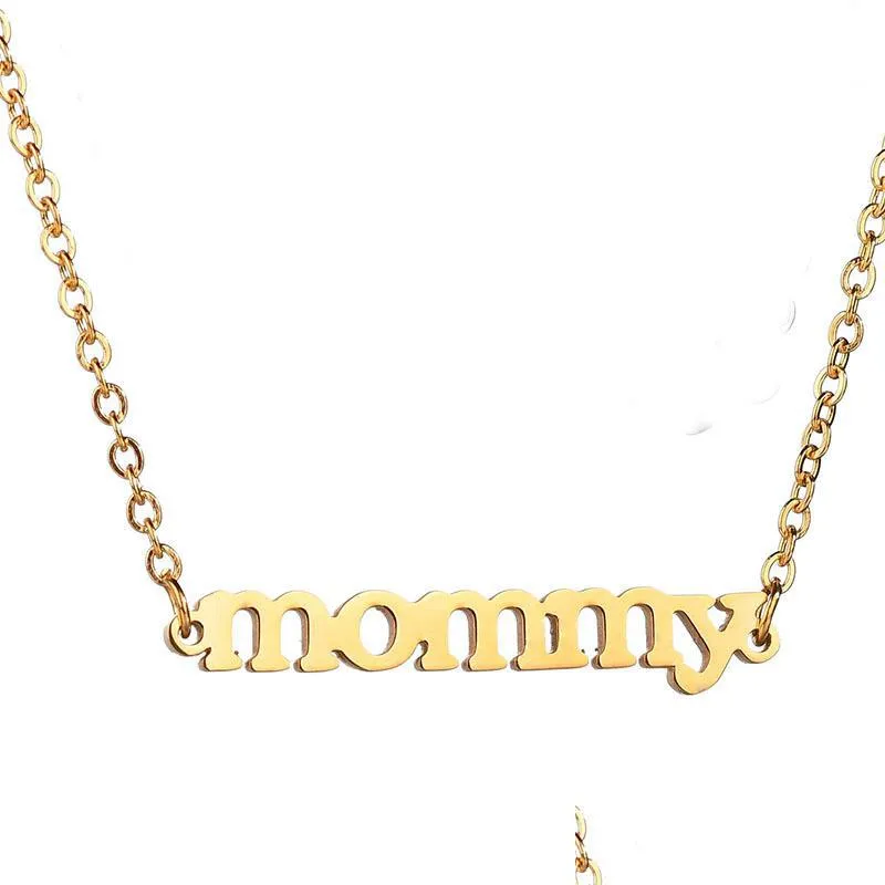 high quality mommy charm necklace bracelet name choker necklaces for women stainless steel pendant moms jewelry accessories mothers day gifts
