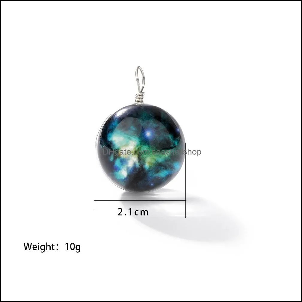 arrival universe luminous galaxy glass ball pendants charm for necklace bracelet fashion ball shape diy jewelry making charm