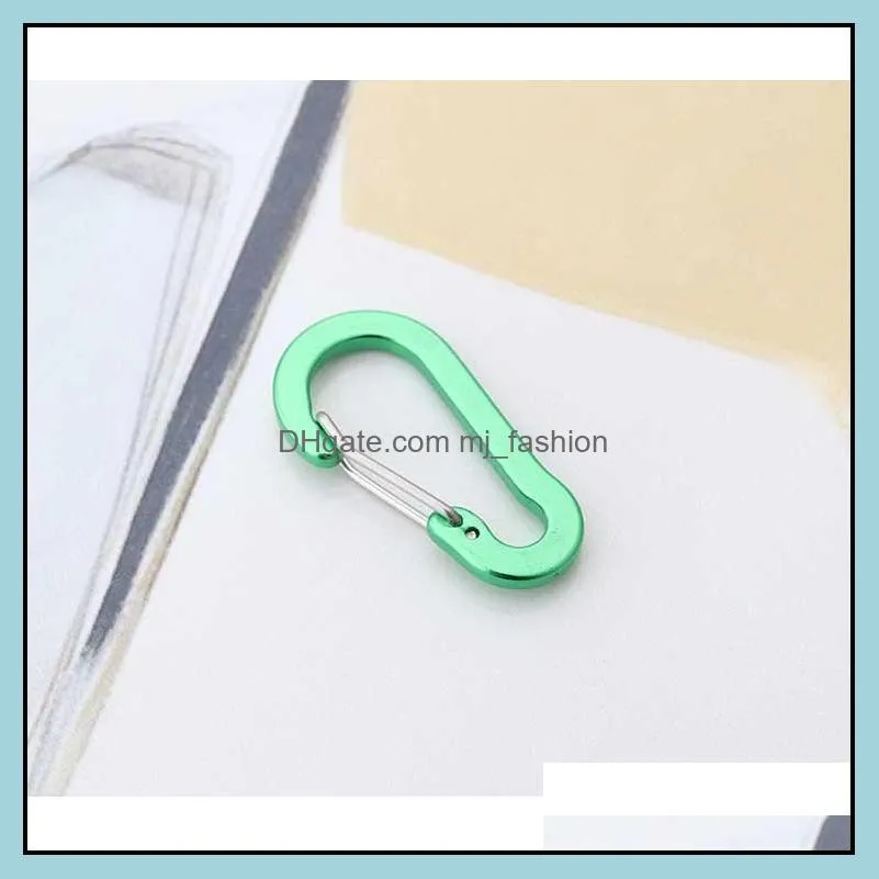 aluminum d ring key rings screw locking keychain spring snap hook for climbing backpack carabiner tool holders dhs p76fa