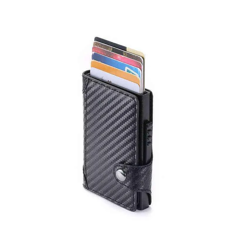 zovyvol men and women slim card holder carbon fiber pu leather card wallet rfid blocking card case for travel drop j220809