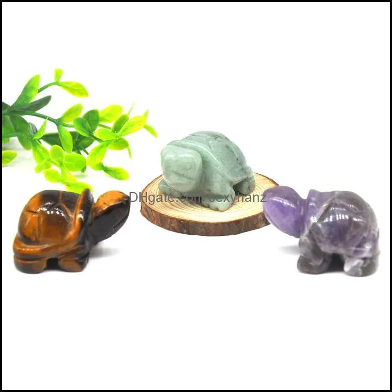 1.5 natural stone tortoise statue healing crystal quartz hand carved sea turtle figurine reiki gem fengshui home decoration