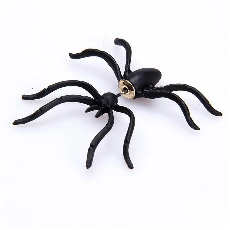 fashion jewelry single piece stud earring for women black spider earrings