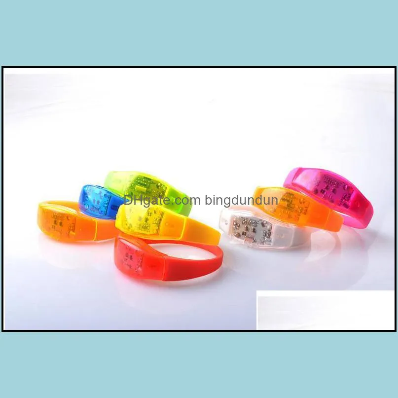 led flash bracelet glow bangles sound controlled night flashing light ktv bar club glowing prop christmas party decorations sn1627