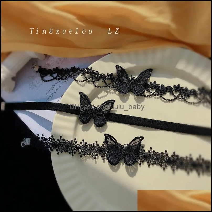 butterfly necklaces black lace cute clavicle choker women fashion jewelry girl necklace gift 20220223 t2