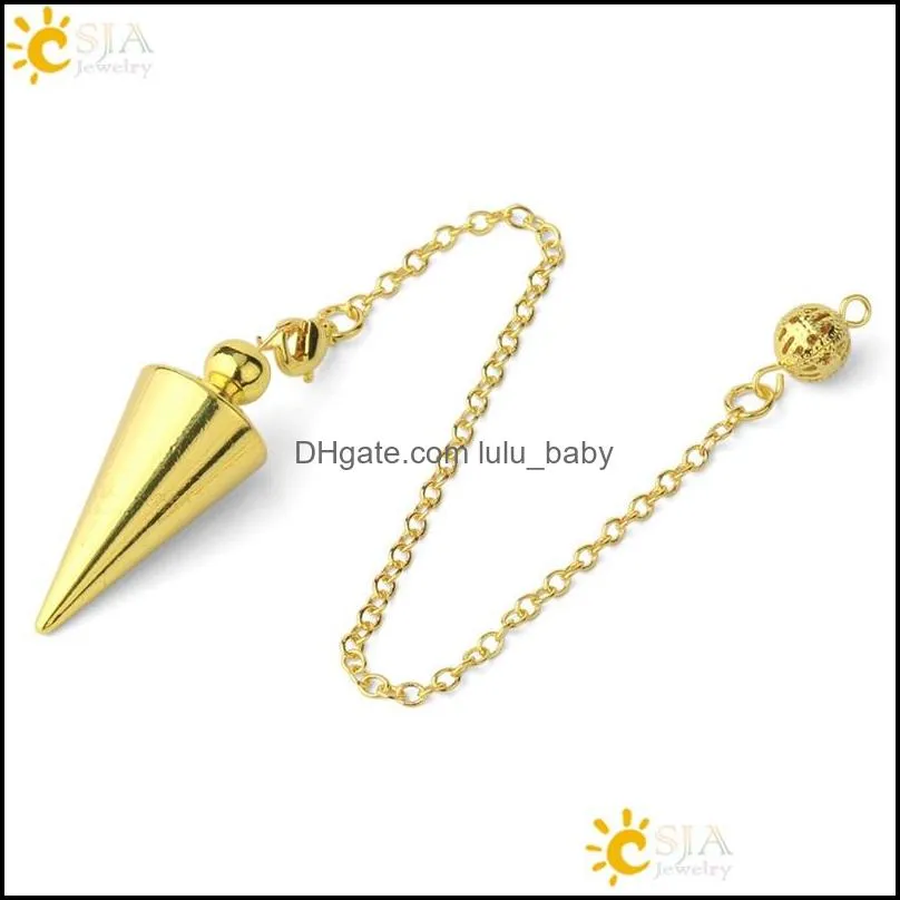 cone metal pendulum for antique copper goldcolor spiritual pendulo radiestesia healing pendule jewelry