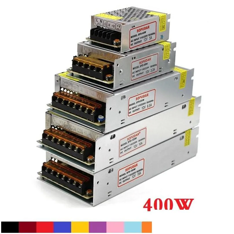 high quality dc 12v led transformer 70w 120w 180w 200w 240w 300w 360w 400w power supply for led strips led modules ac 100240v