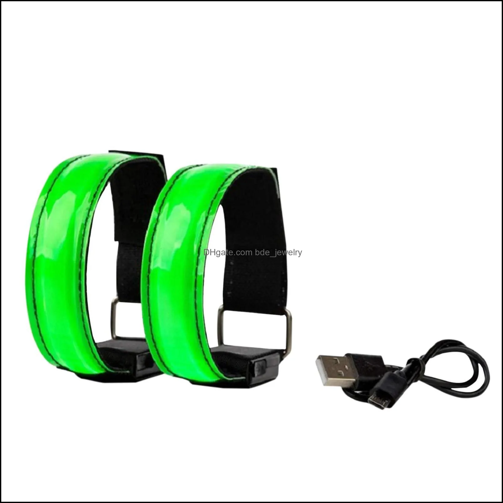 bracelets outdoor sports night running armband led light safety belt arm leg warning wristband for cycling bike bicycle party