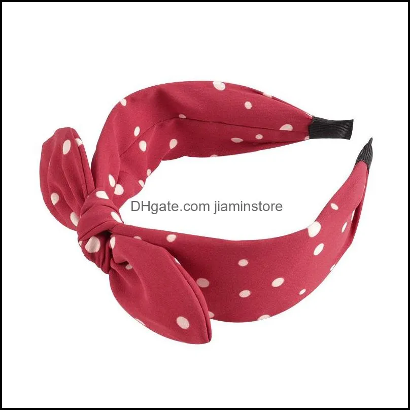 floral dot striped hair hoop bowknot headband for hair big bow headbands sweet hair accessories rabbit ears headband for women