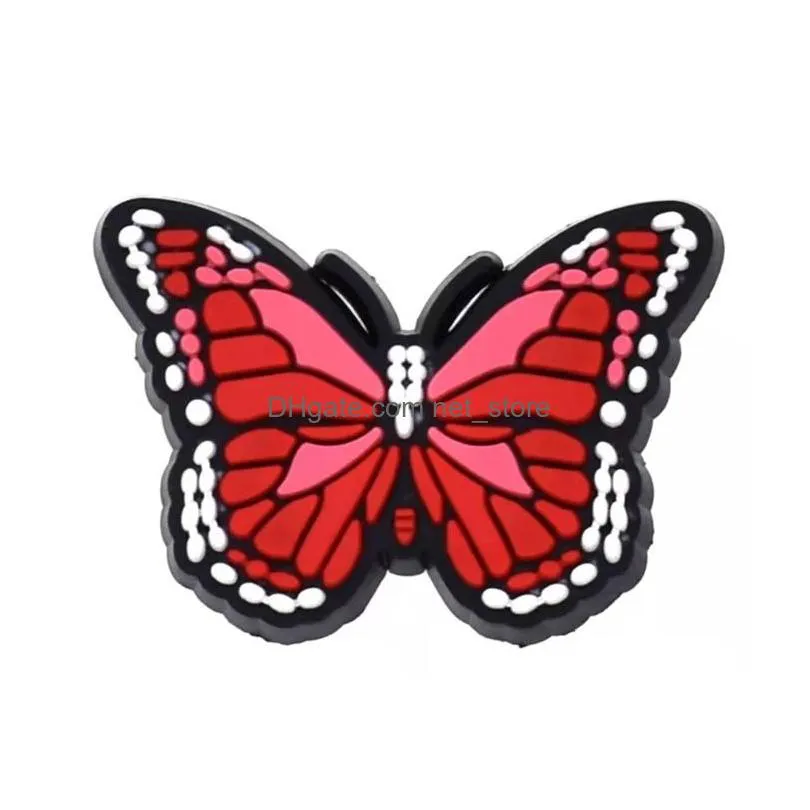 wholesales colorful butterflies pvc shoe custom any style women accessories decoration charms for clog