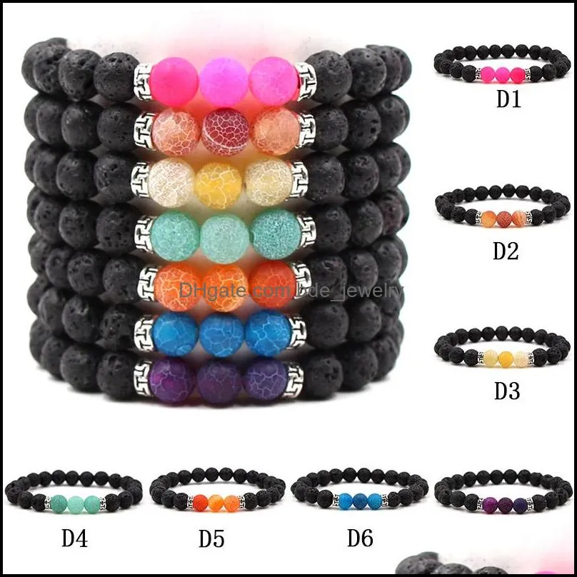 handmade lava rock beaded chain bracelets womens essential oil diffuser natural stone bangle for men s diy crafts aromatherapy